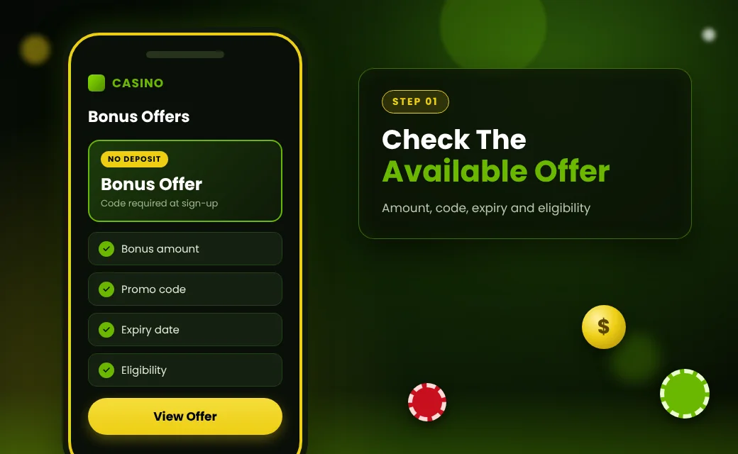 Step 1: check the available Raging Bull no deposit bonus offer
