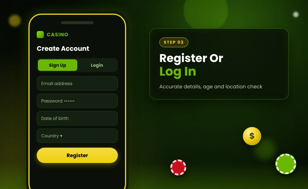 Step 3: register or log in to Raging Bull Casino
