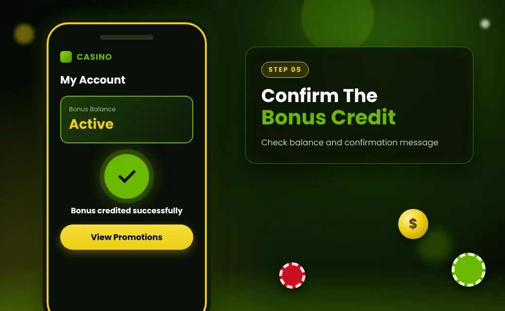 Step 5: confirm the bonus has been credited
